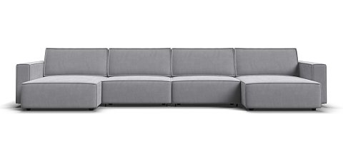 П-образный диван Босс Софт Модуль велюр Монолит сталь 1