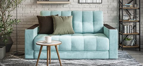 Диван Босс двухместный велюр Монолит аква 2