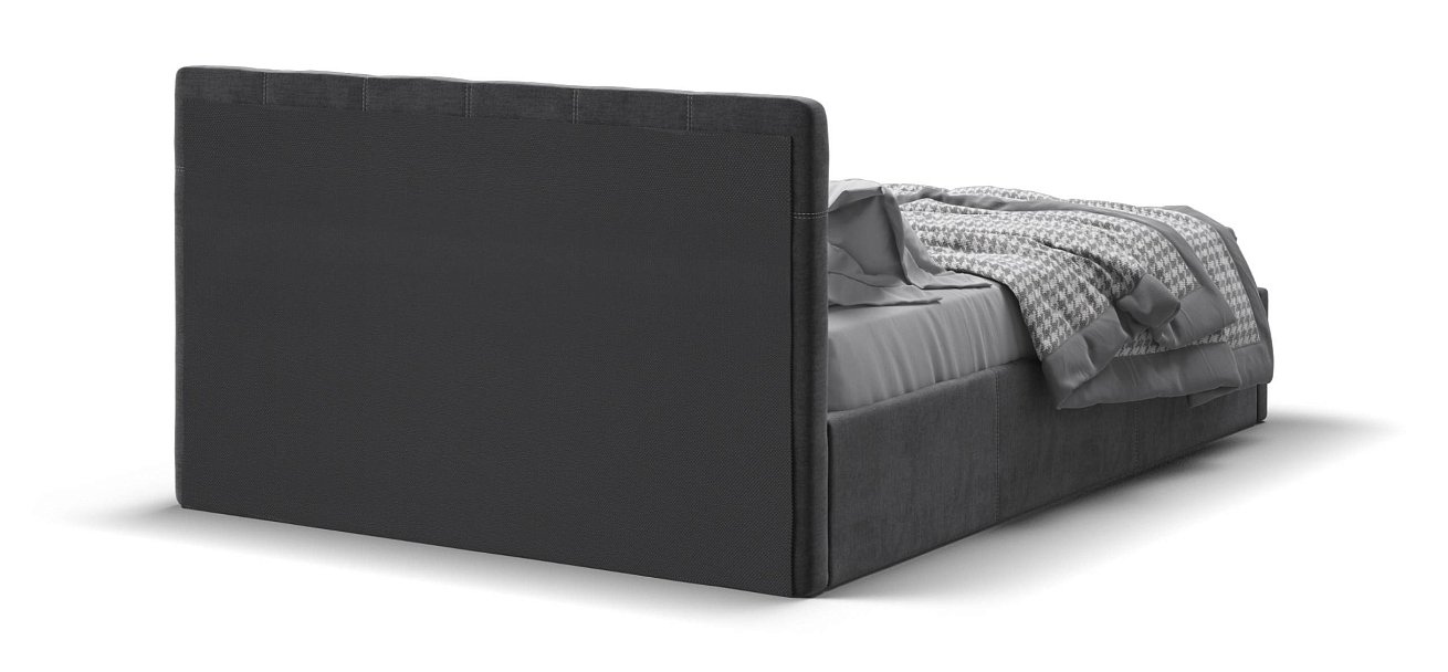 Белла Кровать без ПМ 140*200 велюр Монолит серый