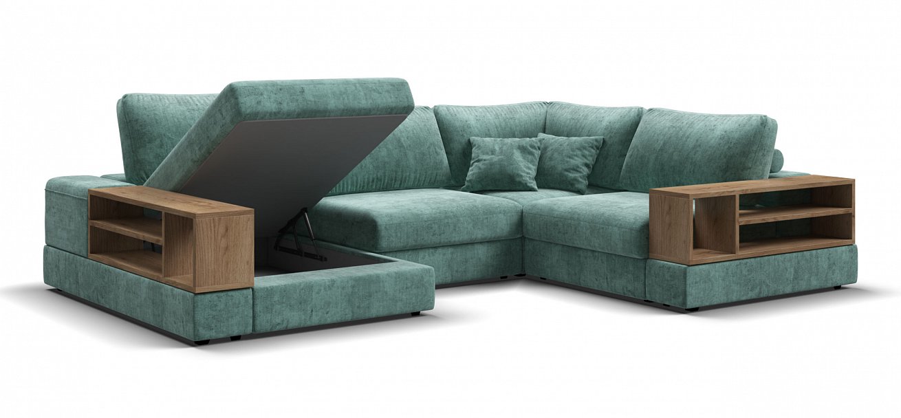 П-образный диван-кровать Босс Модуль Шенилл Глосс минт