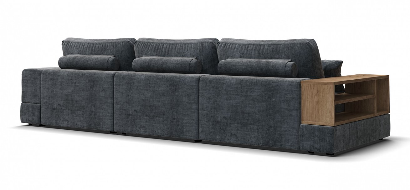 Угловой диван-кровать Босс Модуль ХЛ Шенилл Глосс карбон