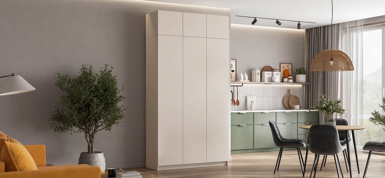 Идея 135 шкаф распашной 3Д Кашемир