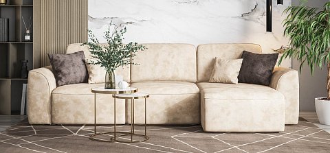 Угловой диван Кинг велюр Алькантара пепел 2