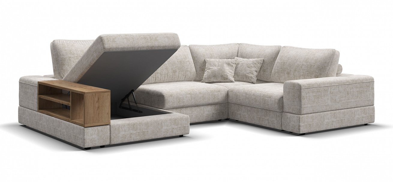 П-образный диван-кровать Босс Модуль Шенилл Смарт кварц