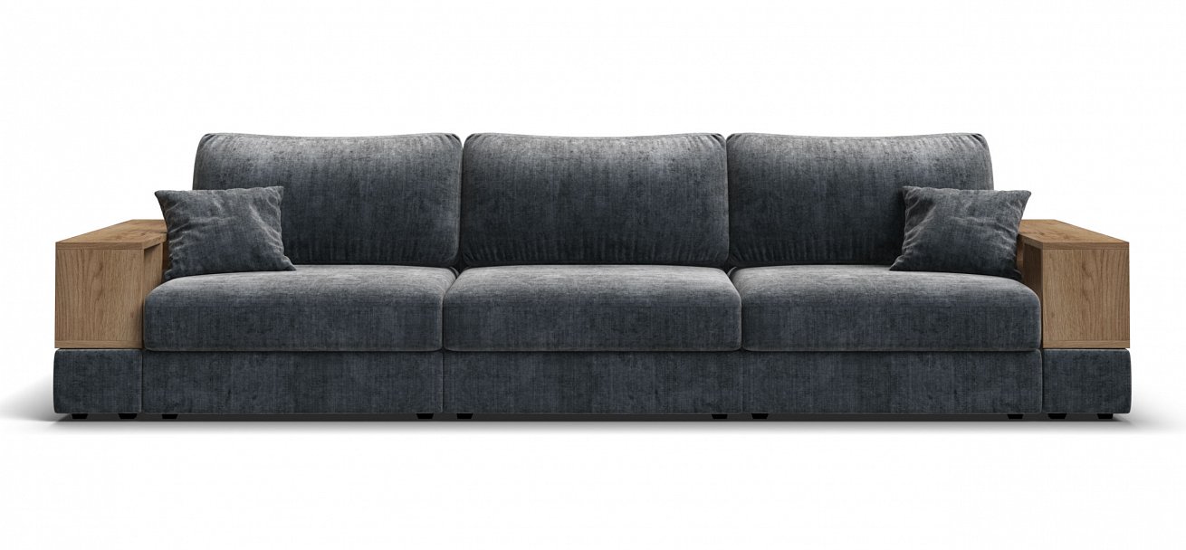 Диван-кровать BOSS MODOOL MAX шенилл Gloss карбон с двумя полками подлокотниками