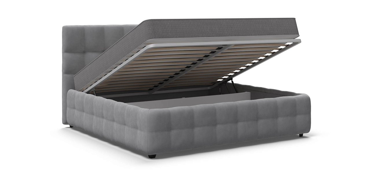 Босс Кровать+ПМ 180*200 велюр Монолит сталь