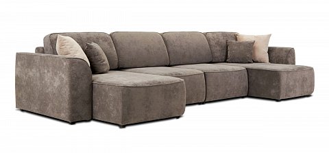 П-образный диван Кинг Модуль велюр Роял тауп 1