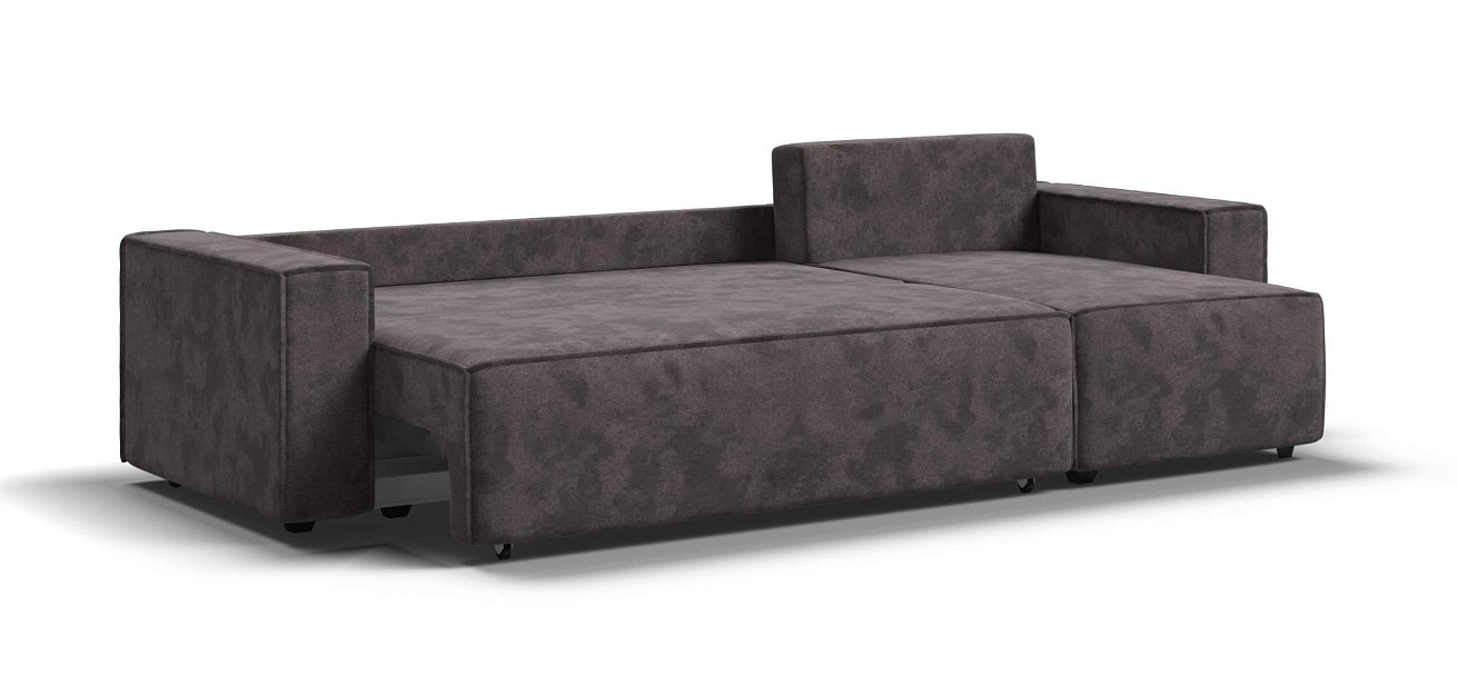 Угловой диван Норд велюр Алькантара серый