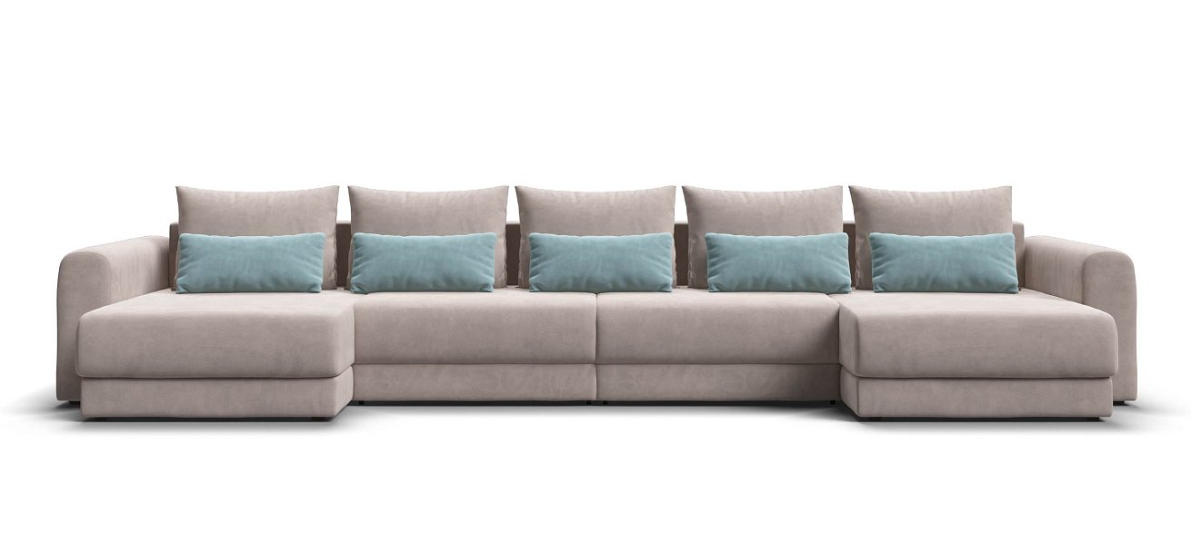 Модульный п-образный диван Ричмонд Модуль велюр Монолит латте