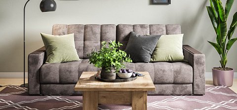 Диван Босс велюр Алькантара серый 2