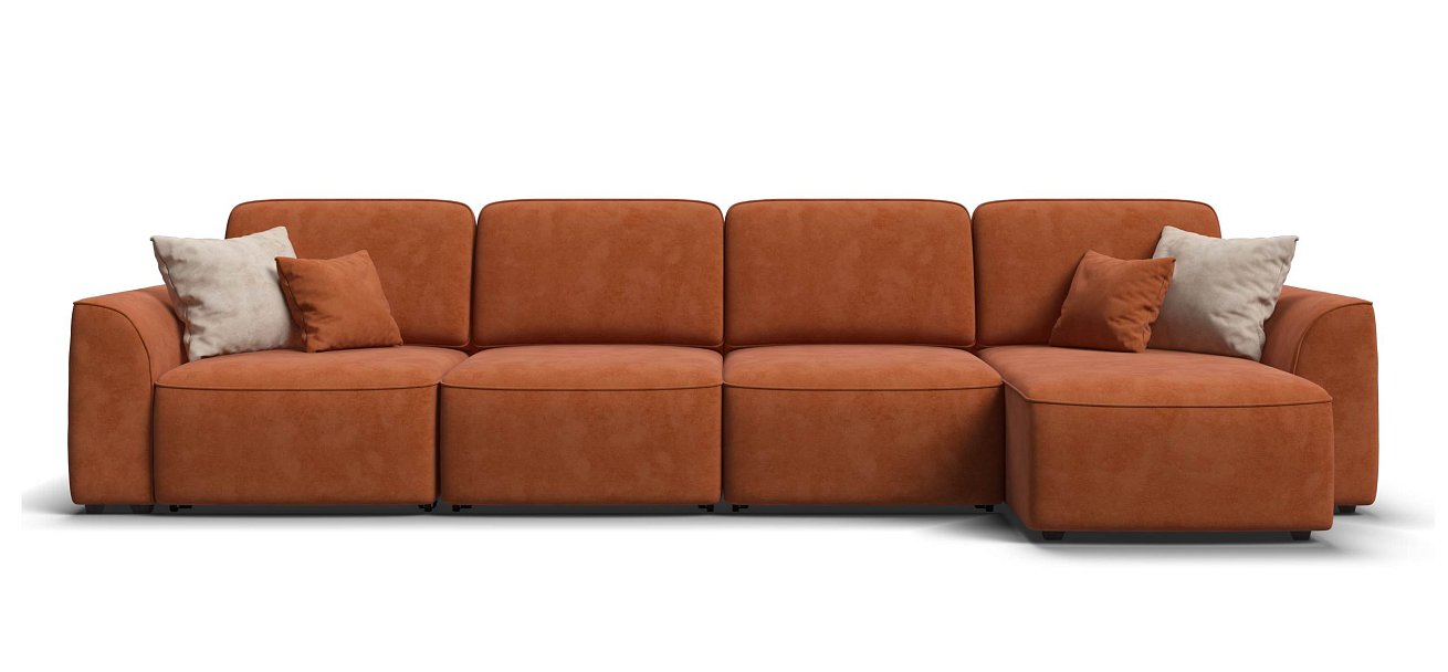 Угловой диван Кинг Модуль Макс Велюр Алькантара оранж