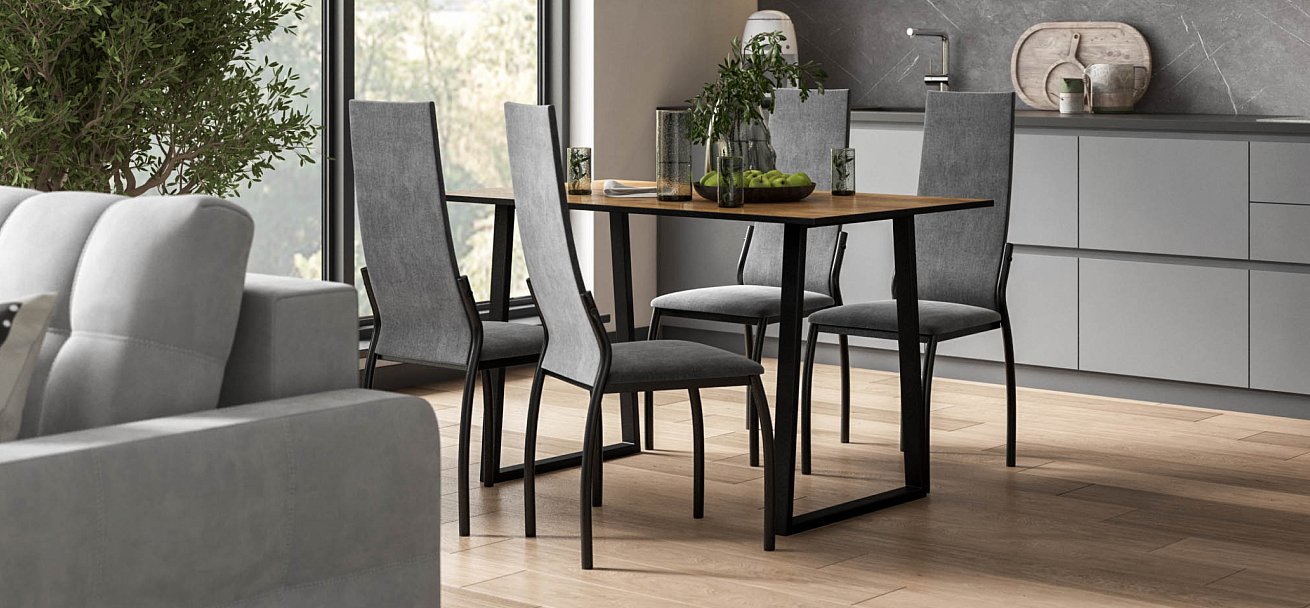 Стул АСТИ NEW 2 шт. велюр Monolit серый К., черный