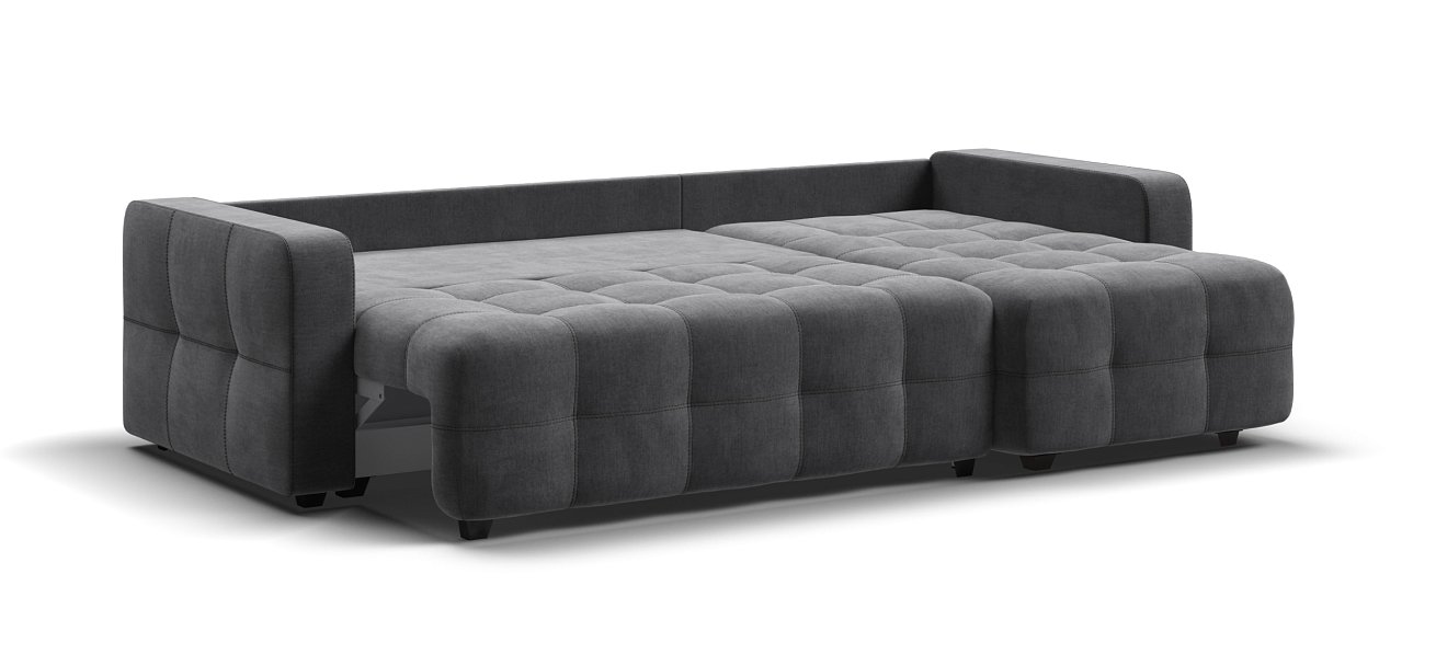 Угловой диван Денди велюр Монолит серый