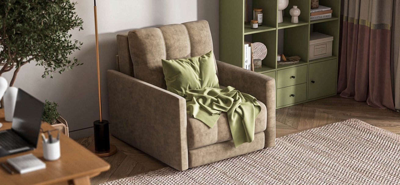 Босс Лофт кресло-кровать велюр Роял тауп