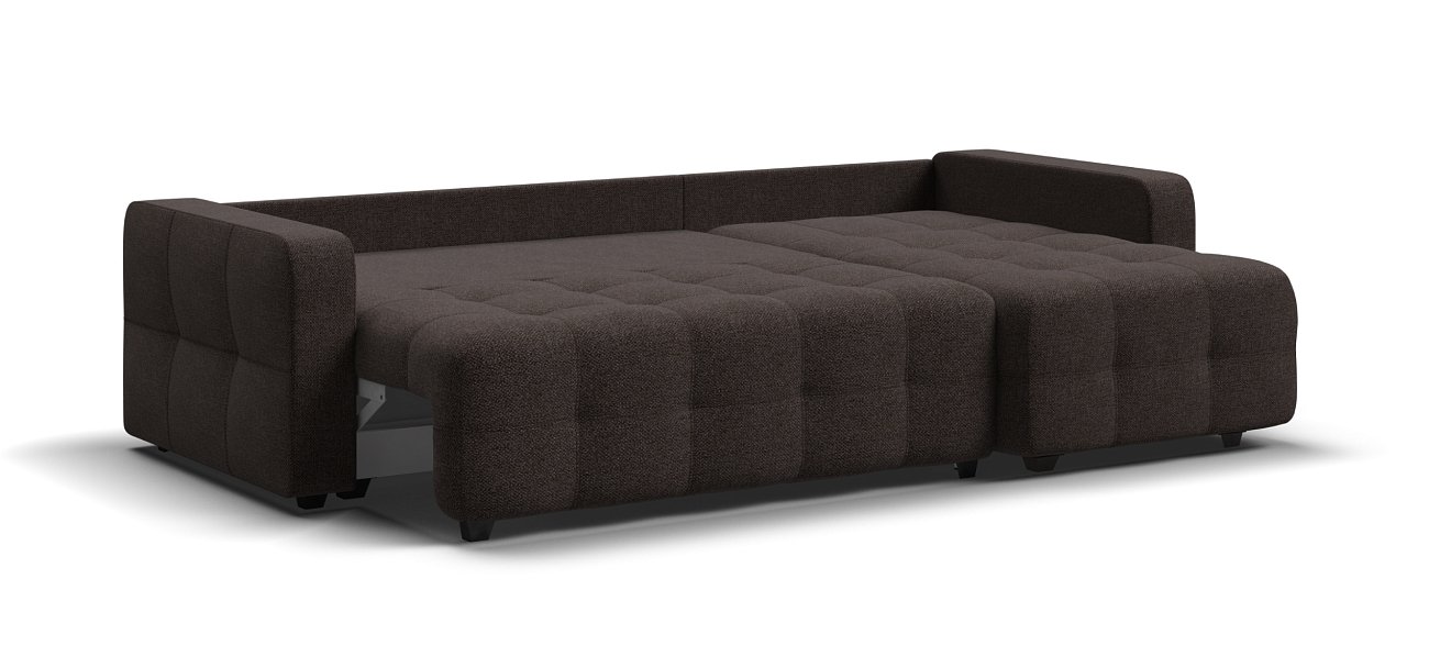Угловой диван Денди Рогожка Мальмо шоколад