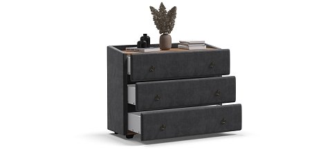 Комод Босс Классик велюр Монолит серый, Орех селект 3