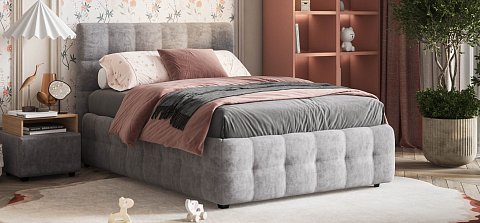 Босс Кровать+ПМ 140*200 велюр Роял агат 2