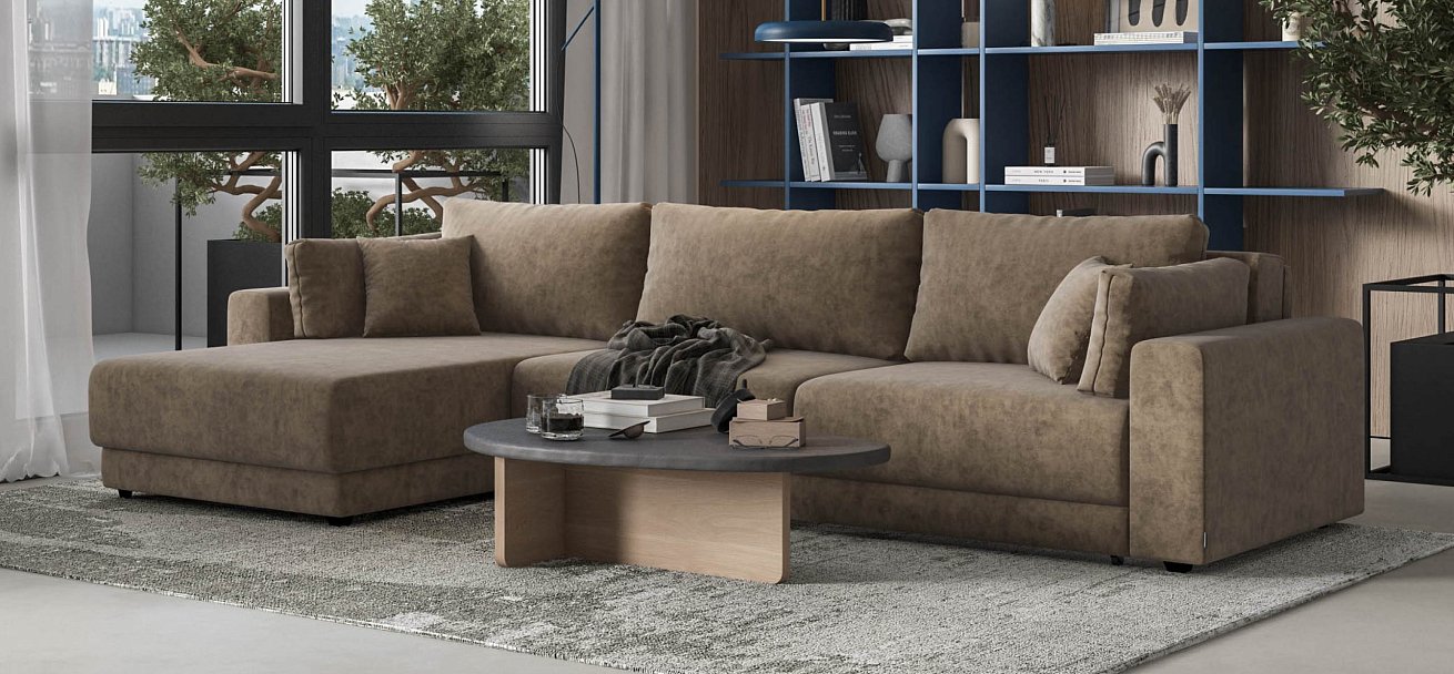 Угловой диван Босс Прайм Макс велюр Роял тауп