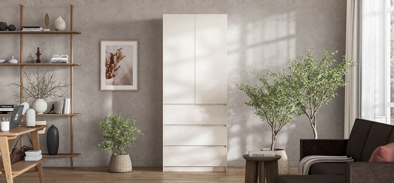 Идея 90 шкаф распашной 2Д+ящики Кашемир