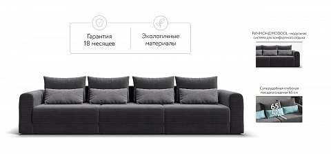 Модульный диван Ричмонд Модуль Макс Вельвет Корд графит 2