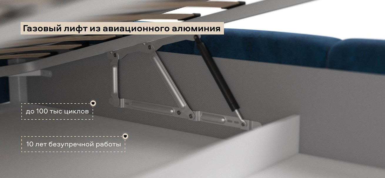 Босс Дрим Кровать+ПМ 180*200 велюр Монолит синий