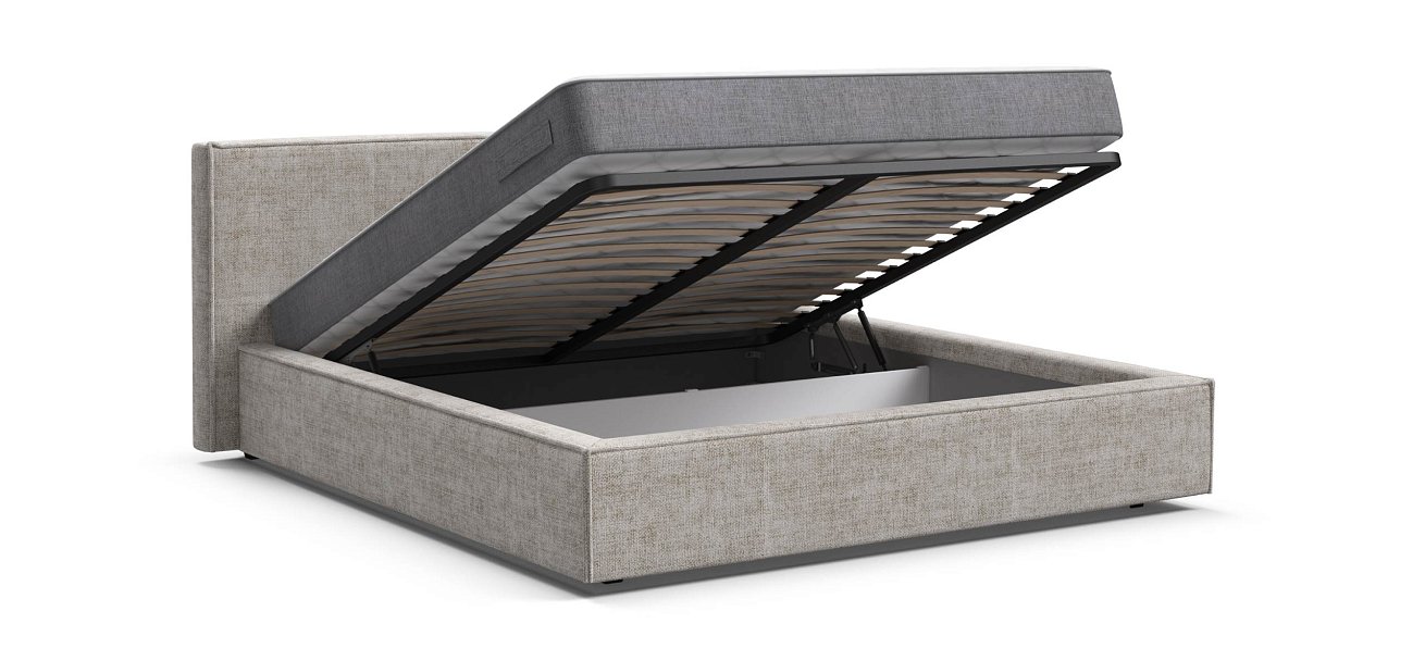 Норд Кровать+ПМ 160*200 Шенилл Смарт кварц