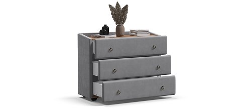 Комод Босс Классик велюр Монолит сталь, Орех селект 3