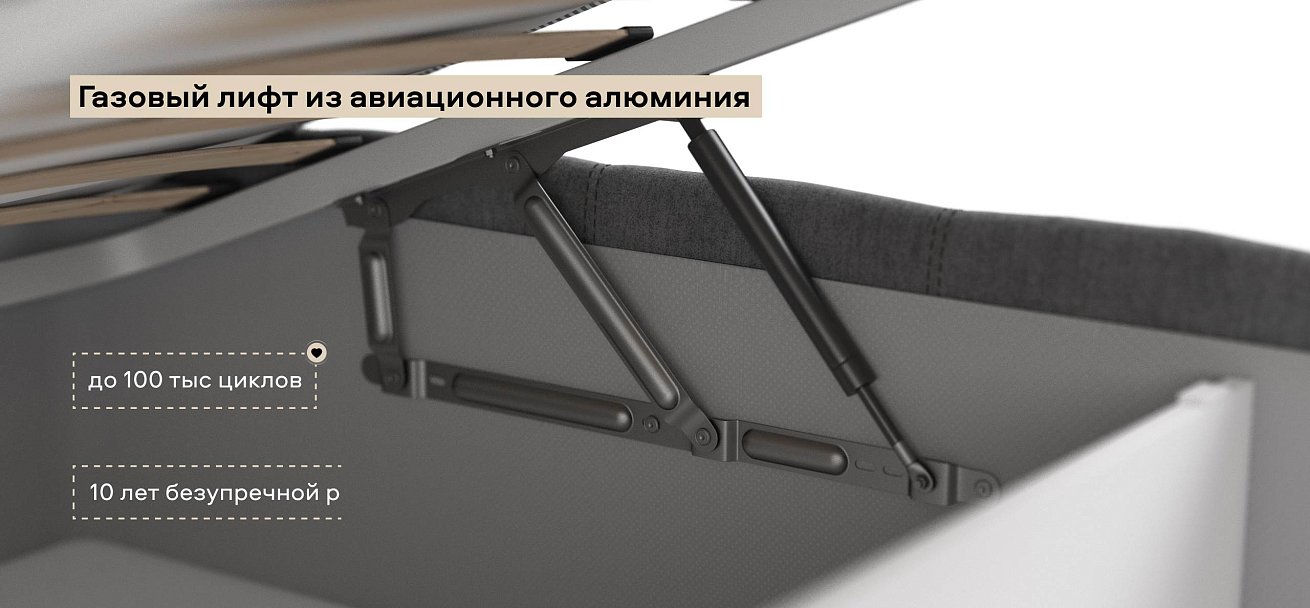 Босс Кровать+ПМ 180*200 велюр Монолит серый