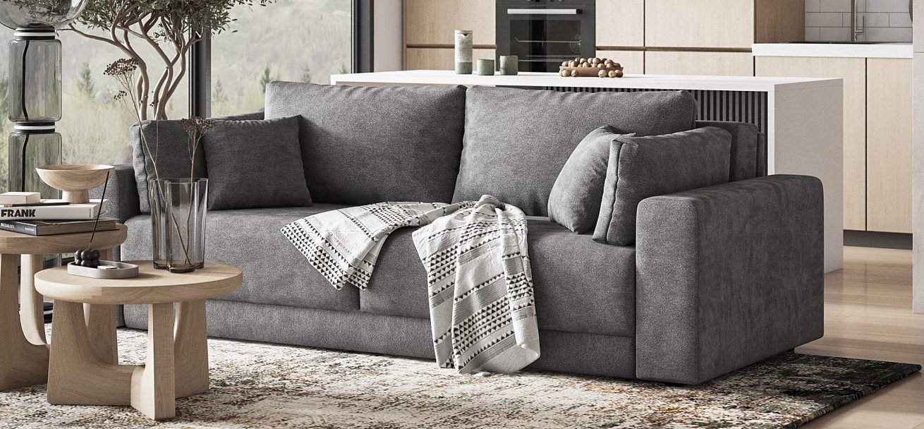 Диван Босс Прайм Шенилл Клауд графит