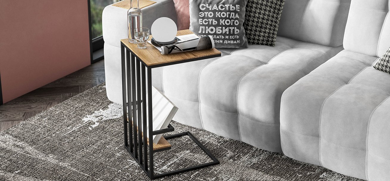 Босс ХО Стол-приставка Дымчатый Крафт (МДФ)