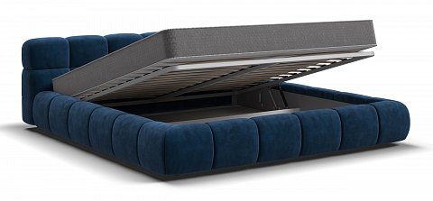 Босс Дрим Кровать+ПМ 180*200 велюр Монолит синий 3