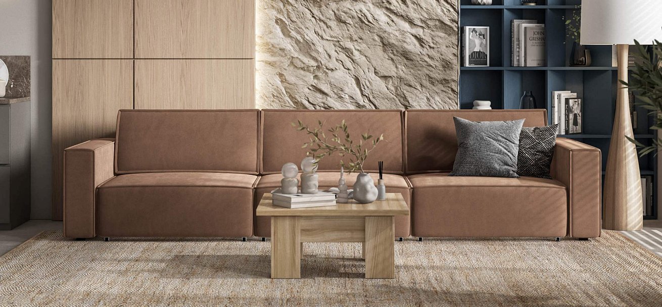 Диван Босс Софт Модуль Макс велюр Монолит мокко