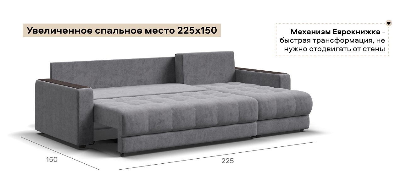 Угловой диван Босс Классик велюр Роял агат