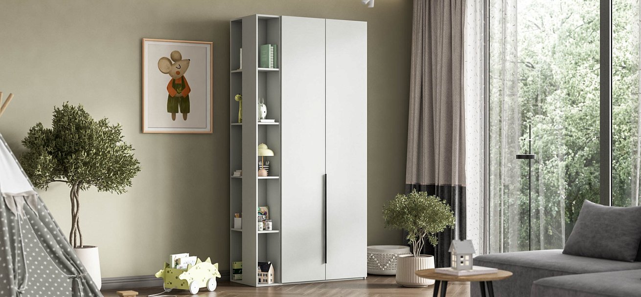 Босс Стандарт 90*236 шкаф распашной 2Д+ящики Белый