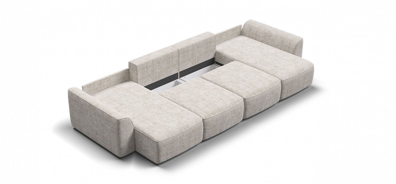 П-образный диван Кинг Модуль Шенилл Смарт кварц