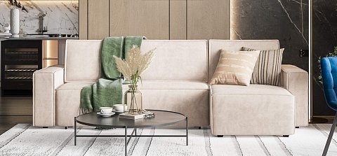 Угловой диван Норд велюр Монолит латте 2