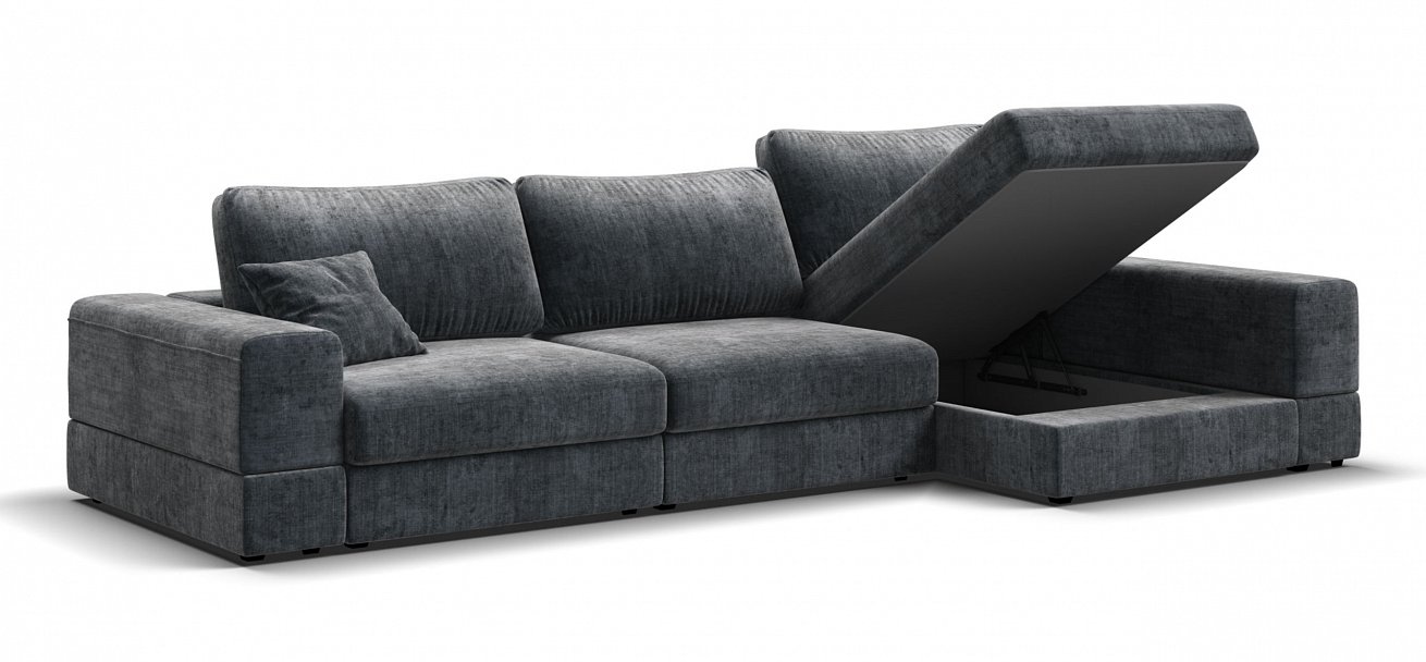 Угловой диван-кровать Босс Модуль ХЛ Шенилл Глосс карбон