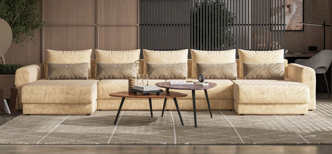 Модульный п-образный диван Ричмонд Модуль велюр Роял шампань