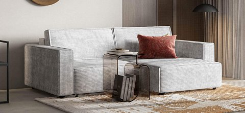 Угловой диван Босс Софт Модуль Вельвет Корд серый 2