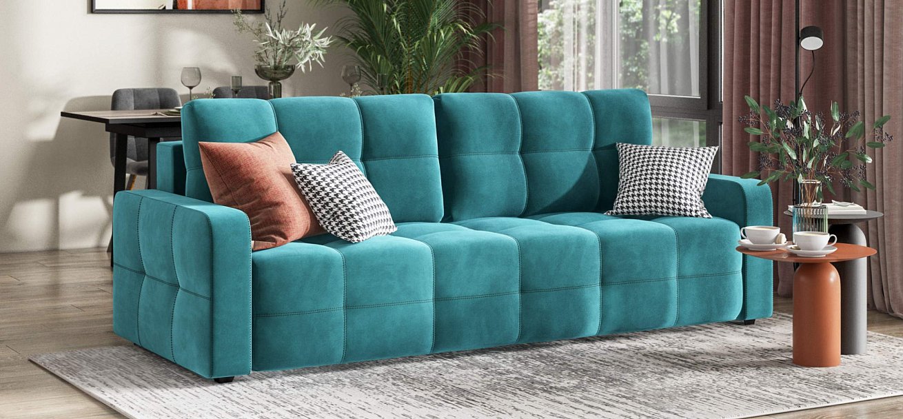 Диван Денди велюр Монолит зеленый