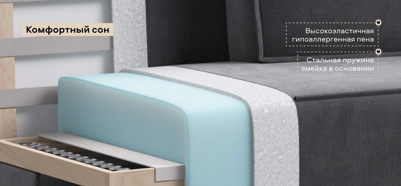 Диван Норд двухместный велюр Монолит серый