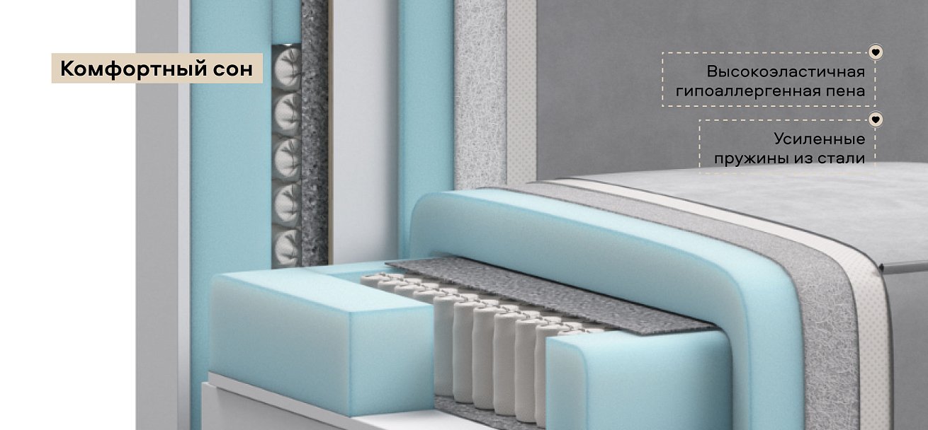 Диван Норд велюр Монолит сталь