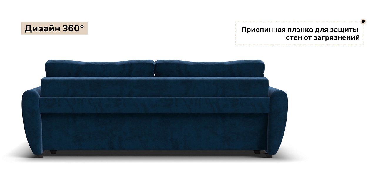 Диван Престон велюр Монолит синий