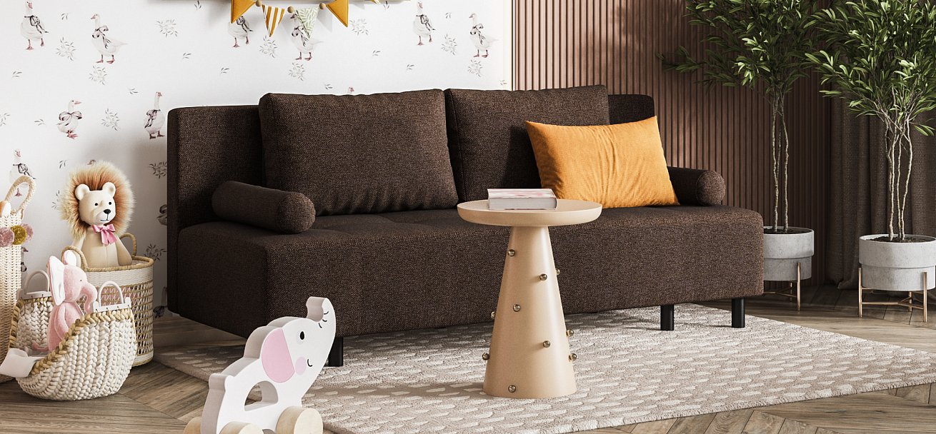 Диван Бостон Мини Рогожка Мальмо шоколад