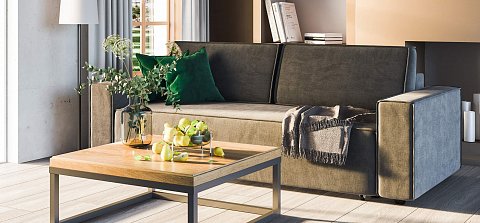 Диван Норд велюр Монолит серый 3