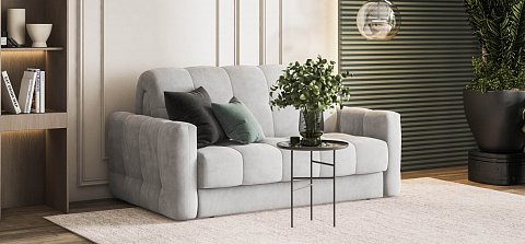 Диван Босс Слип 140 велюр Монолит сталь 2