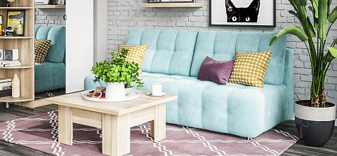 Диван Босс Мини велюр Монолит аква 2