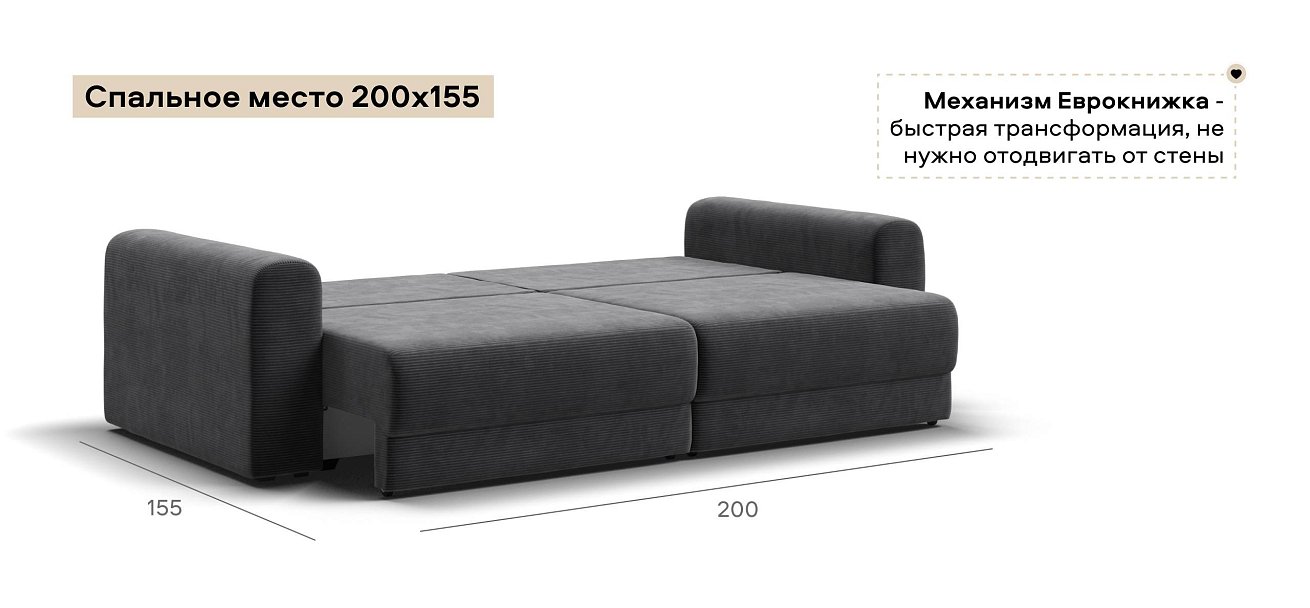 Модульный диван Ричмонд Модуль Вельвет Корд графит