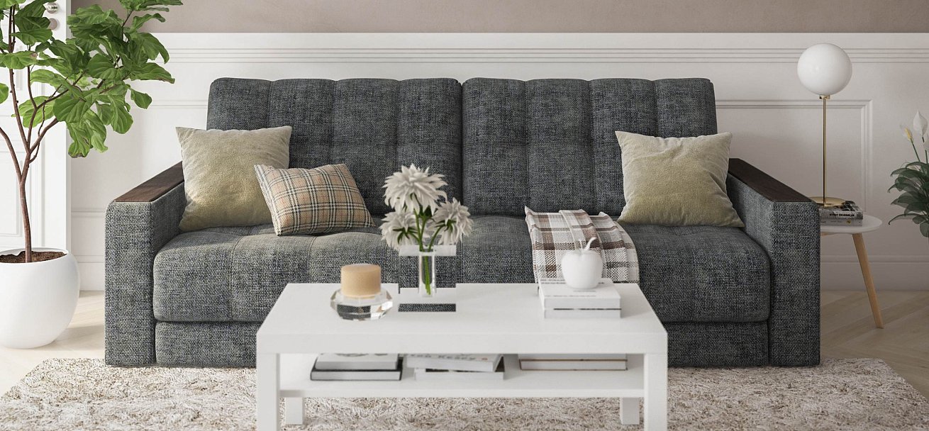 Диван Босс Шенилл Смарт серый