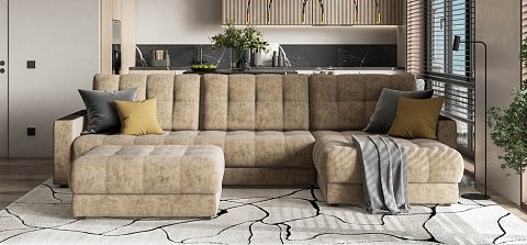 Угловой диван Босс Макс велюр Роял тауп 2